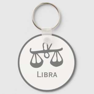 Libra Sign of the Zodiac Design Key Ring