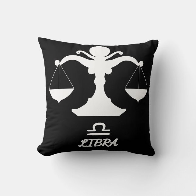 Libra Silhouette Reversible Throw Pillow (Front)