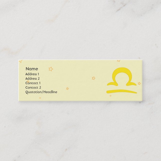 Libra - Skinny Mini Business Card (Front)