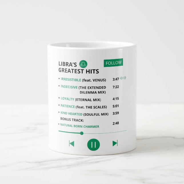 Libra Song Playlist Speciality Mug (Front)