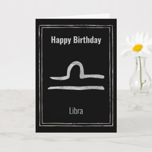 Libra star sign zodiac astrology Happy Birthday Card