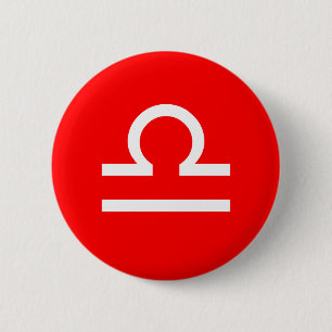 Libra Symbol 6 Cm Round Badge