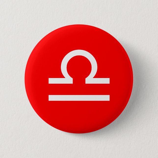 Libra Symbol 6 Cm Round Badge (Front)