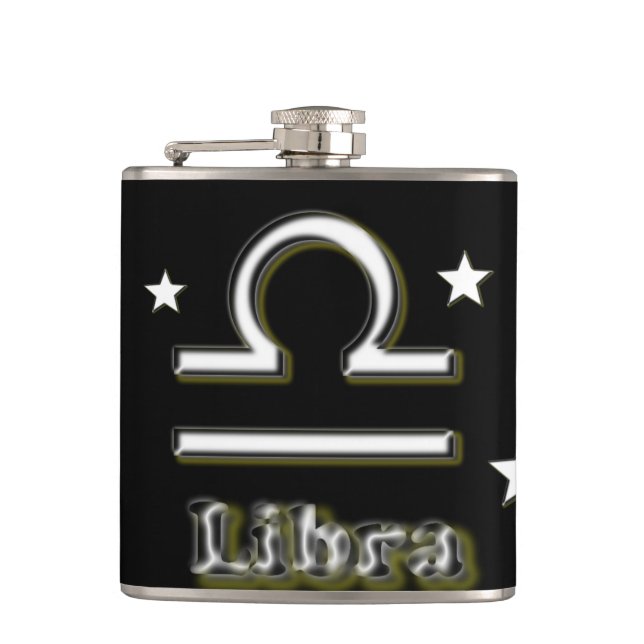 Libra symbol hip flask (Front)