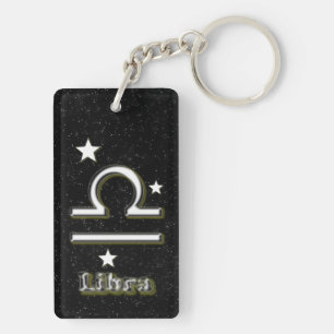 Libra symbol key ring