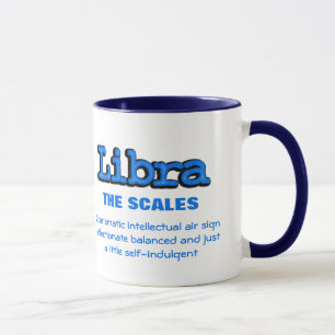 Libra The Scales blue white astrological mug