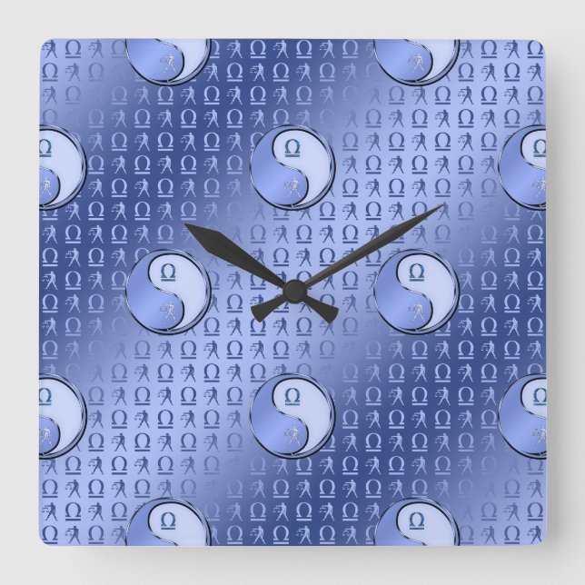 Libra the Scales Square Wall Clock (Front)