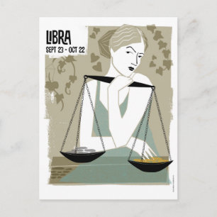 Libra the Scales Zodiac Postcard