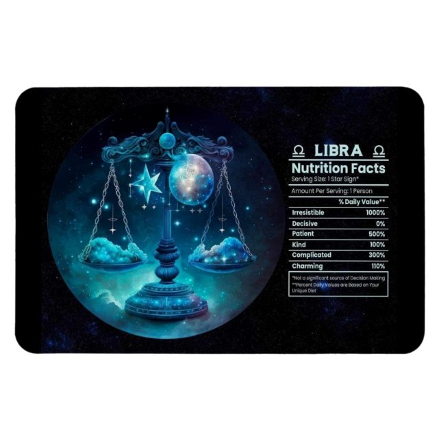 Libra-Themed Nutritional Value Magnet (Horizontal)