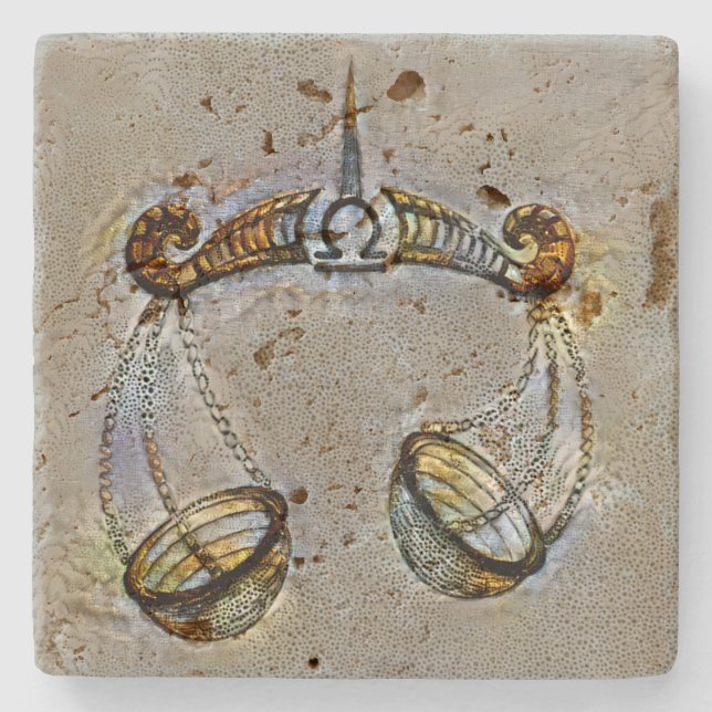 Libra Venice Stone Coaster (Front)