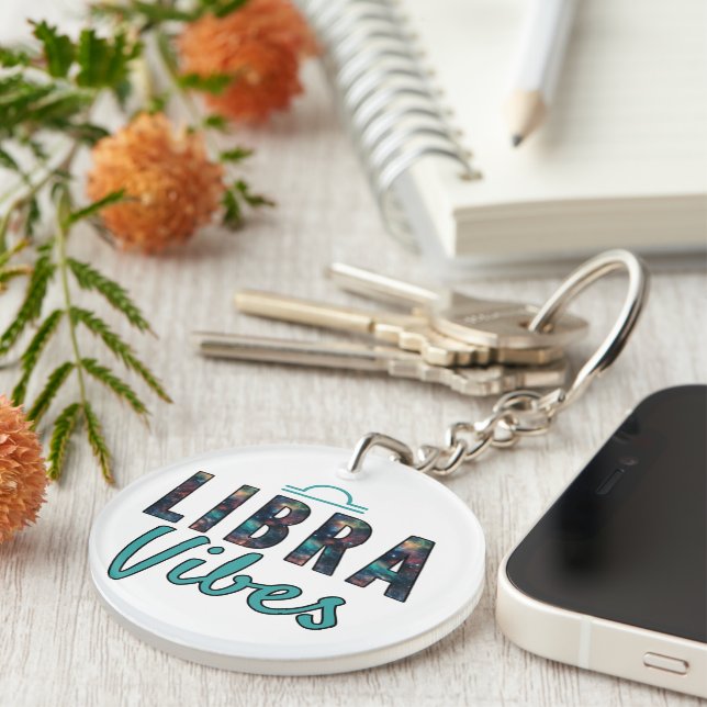 Libra Vibes Acrylic Keychain (Front Right)