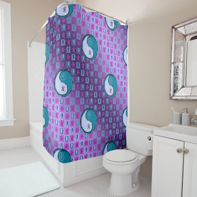 Libra & Water Boar Shower Curtain (In Situ)