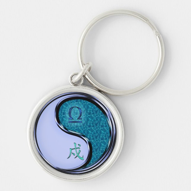 Libra & Water Dog Key Ring (Front)