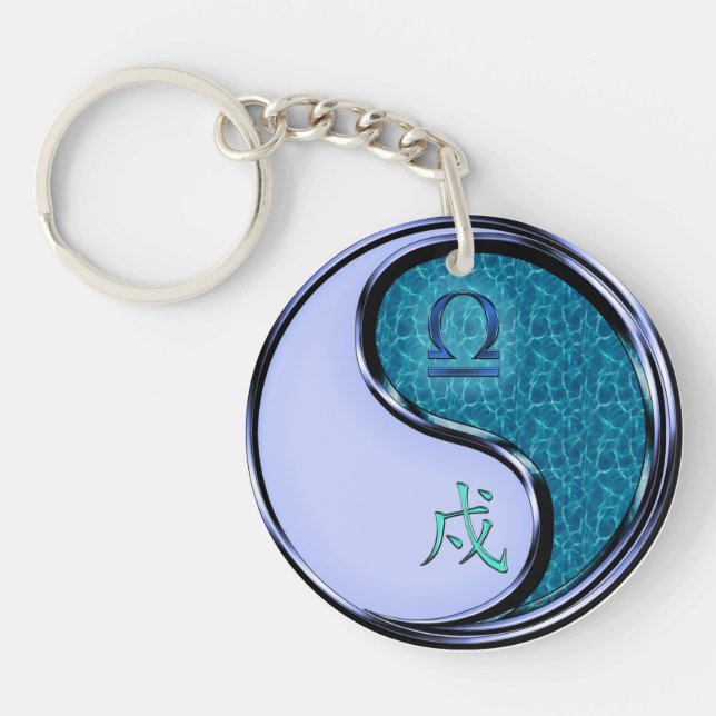 Libra & Water Dog Key Ring (Front)