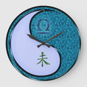 Libra & Water Goat Large Clock