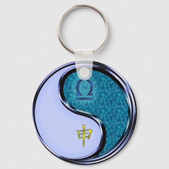 Libra & Water Monkey Key Ring (Front)