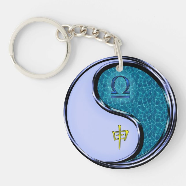 Libra & Water Monkey Key Ring (Front)