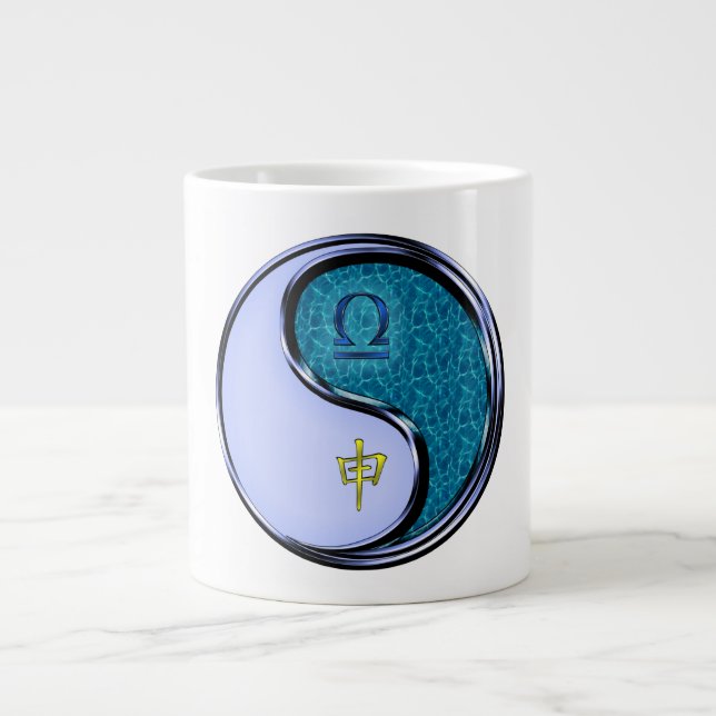 Libra & Water Monkey Large Coffee Mug (Front)
