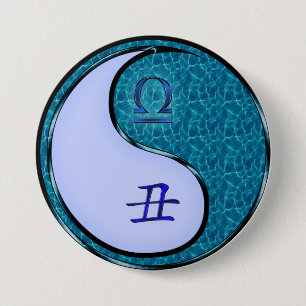 Libra & Water Ox 7.5 Cm Round Badge