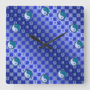 Libra & Water Ox Square Wall Clock