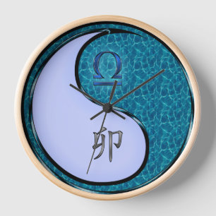 Libra & Water Rabbit Clock