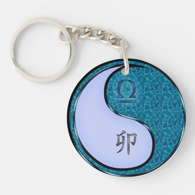 Libra & Water Rabbit Key Ring (Front)