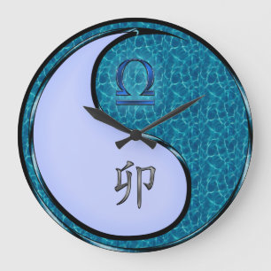 Libra & Water Rabbit Large Clock