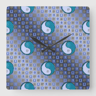 Libra & Water Rabbit Square Wall Clock