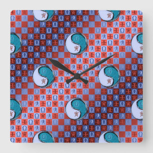 Libra & Water Tiger Square Wall Clock