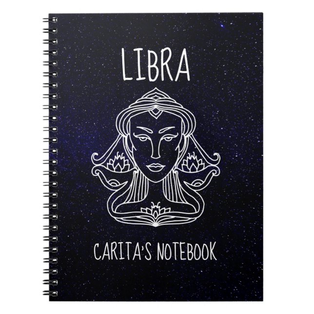 Libra Woman Spiral Notebook (Front)