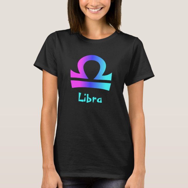 Libra womens black tshirt (Front)