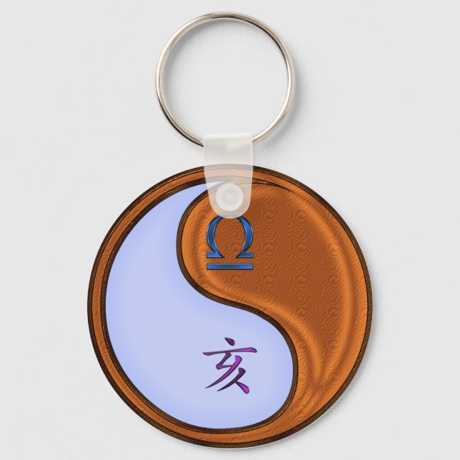 Libra & Wood Boar Key Ring (Front)
