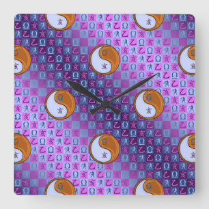 Libra & Wood Boar Square Wall Clock