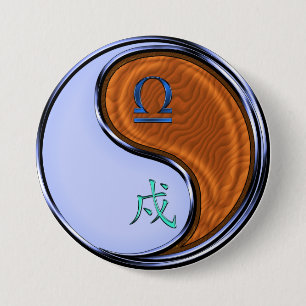 Libra & Wood Dog 7.5 Cm Round Badge