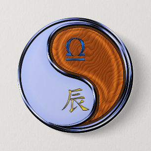 Libra & Wood Dragon 7.5 Cm Round Badge