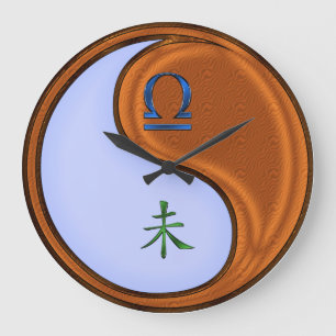 Libra & Wood Goat Large Clock