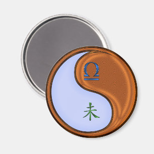 Libra & Wood Goat Magnet