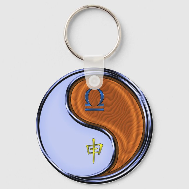 Libra & Wood Monkey Key Ring (Front)