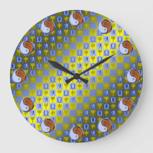 Libra & Wood Monkey Large Clock