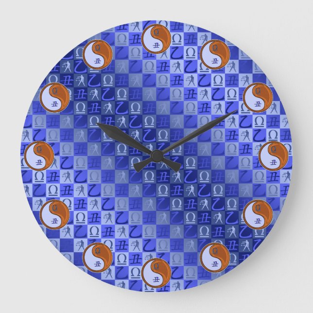 Libra & Wood Ox Large Clock (Front)