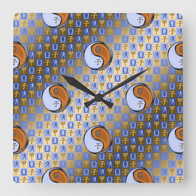 Libra & Wood Rat Square Wall Clock (Front)