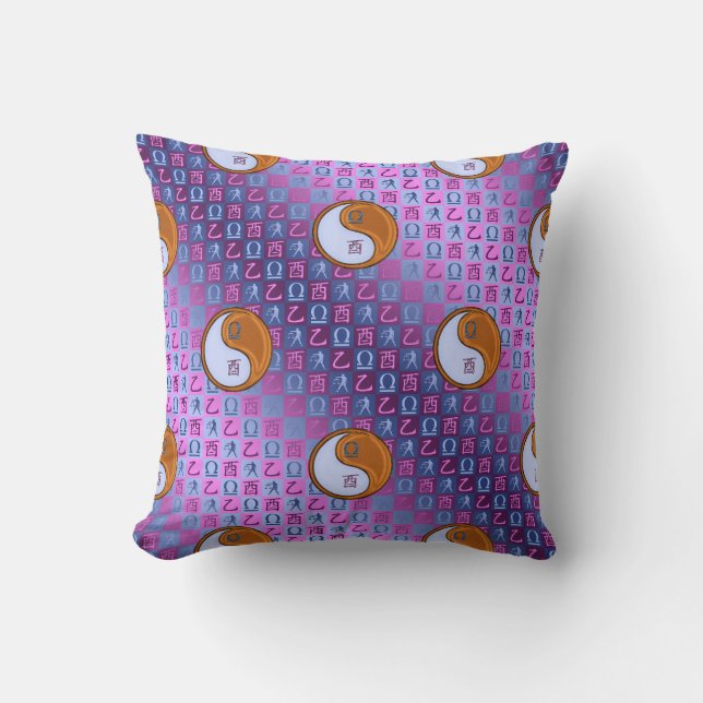 Libra & Wood Rooster Cushion (Front)