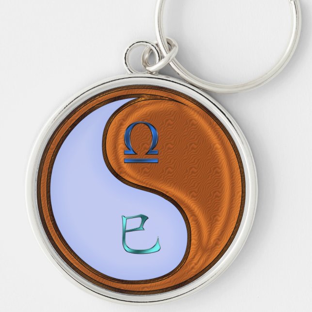 Libra & Wood Snake Key Ring (Front)