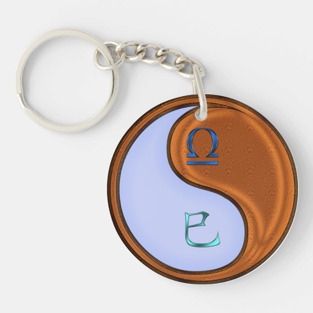 Libra & Wood Snake Key Ring (Front)
