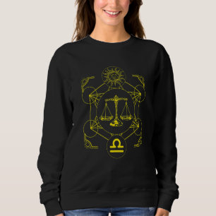 Libra Zodiac And Sun Metatron Cube Astrology Sweatshirt