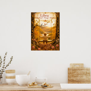 Libra Zodiac Art Dreamy Astrology Collection Poster