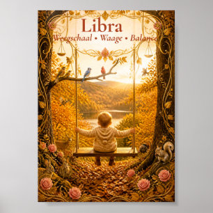 Libra Zodiac Art Dreamy Astrology Collection Poster