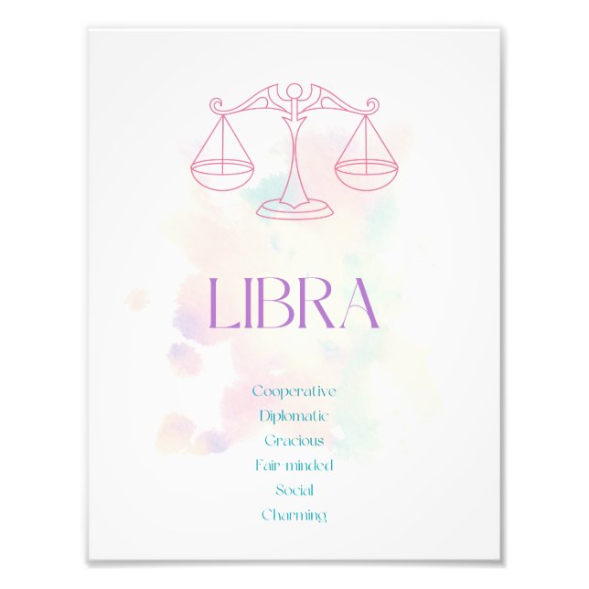 Libra Zodiac Art Print (Front)