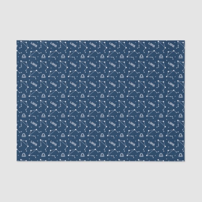Libra Zodiac Astrological Sign Pattern Tissue Paper (Front)