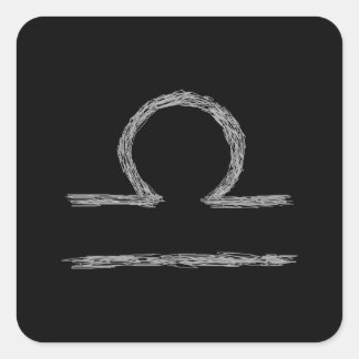 Libra. Zodiac Astrological Sign. Square Sticker